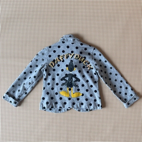Monnalisa Daffy Duck polka dots toddler blazer.Size 4